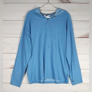 Insect Shield XL M Sweater Women’s Blue Hooded Long Sleeve Pullover.